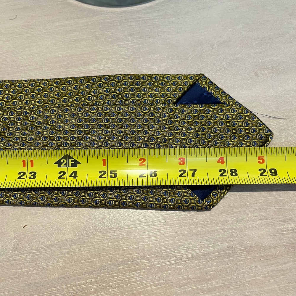 Gucci Vintage Blue and Yellow Silk Tie - Picture 3 of 5